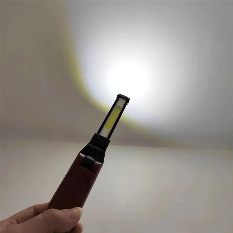 

【People Favorite】USB Rechargeable Foldable Work Light 180° Folding Flashlight With Hanging Hook For Camping Emergency Repair Spo