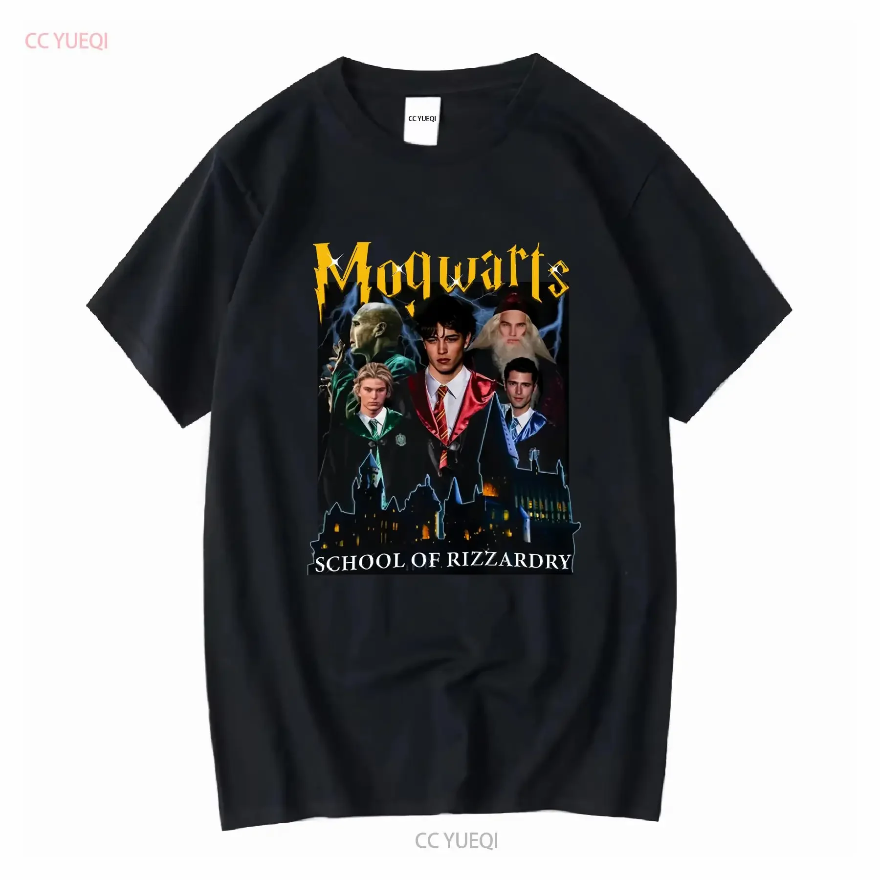 Mogwarts School Of Rizzardry T-Shirt Merch für Fans, alle Größen, lange oder kurze Ärmel, Vintage, gewaschene Streetwear, weich, bequem