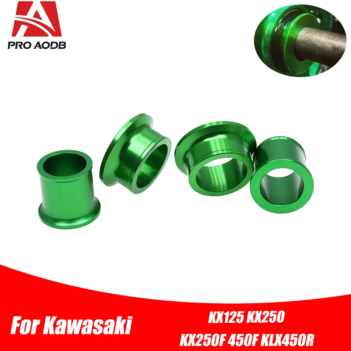 

For Kawasaki KX 125 250 250F 450F KLX 450R KX125 KX250 KXF250 KXF450 KLX450R 2006-2015 Motocross CNC Front Rear Wheel Hub Spacer