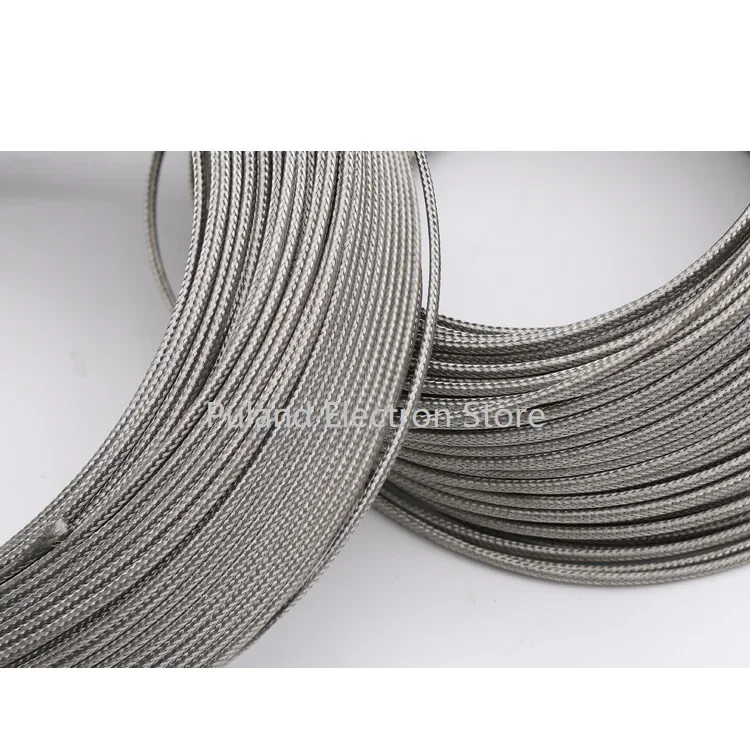 KX Type 2Cores x 0.8,0.6,0.5,0.4,7x0.2mm Thermocouple Wire Stainless Steel Shield Fiber Braid Insulated High Temperature Cable