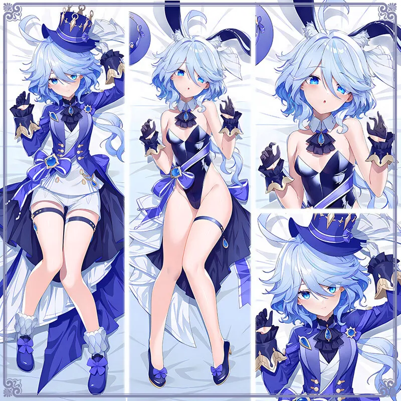 Japanese Anime Genshin Impact Furina De Fontaine Sexy Dakimakura Cozy Otaku Pillow Cover En Gifts