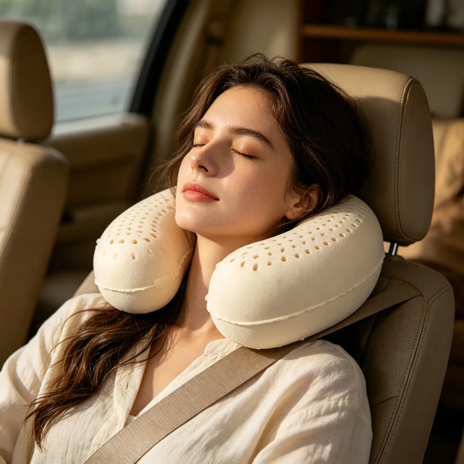 Ergonomic U Shaped Latex Neck Pillow Travel Cushion for Airplane Car Office Home Neck Support Relief Pillow Airplane Pillows
