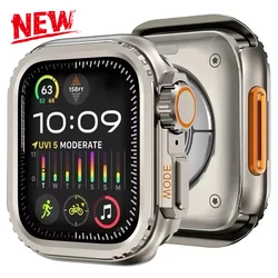 Metal Bumper Case For Apple Watch 45mm 44mm Protector Frame Cover For iWatch Series 9 8 7 6 5 4 SE Change To Ultra 2 49mm Shell