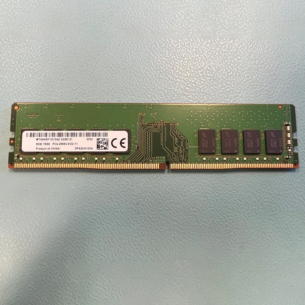 MT 8GB DDR4 2666MHz 1RX4 2666V-ED2 ECC 메모리 MTA9ASF1G72AZ-2G6E1ZI용 RAM