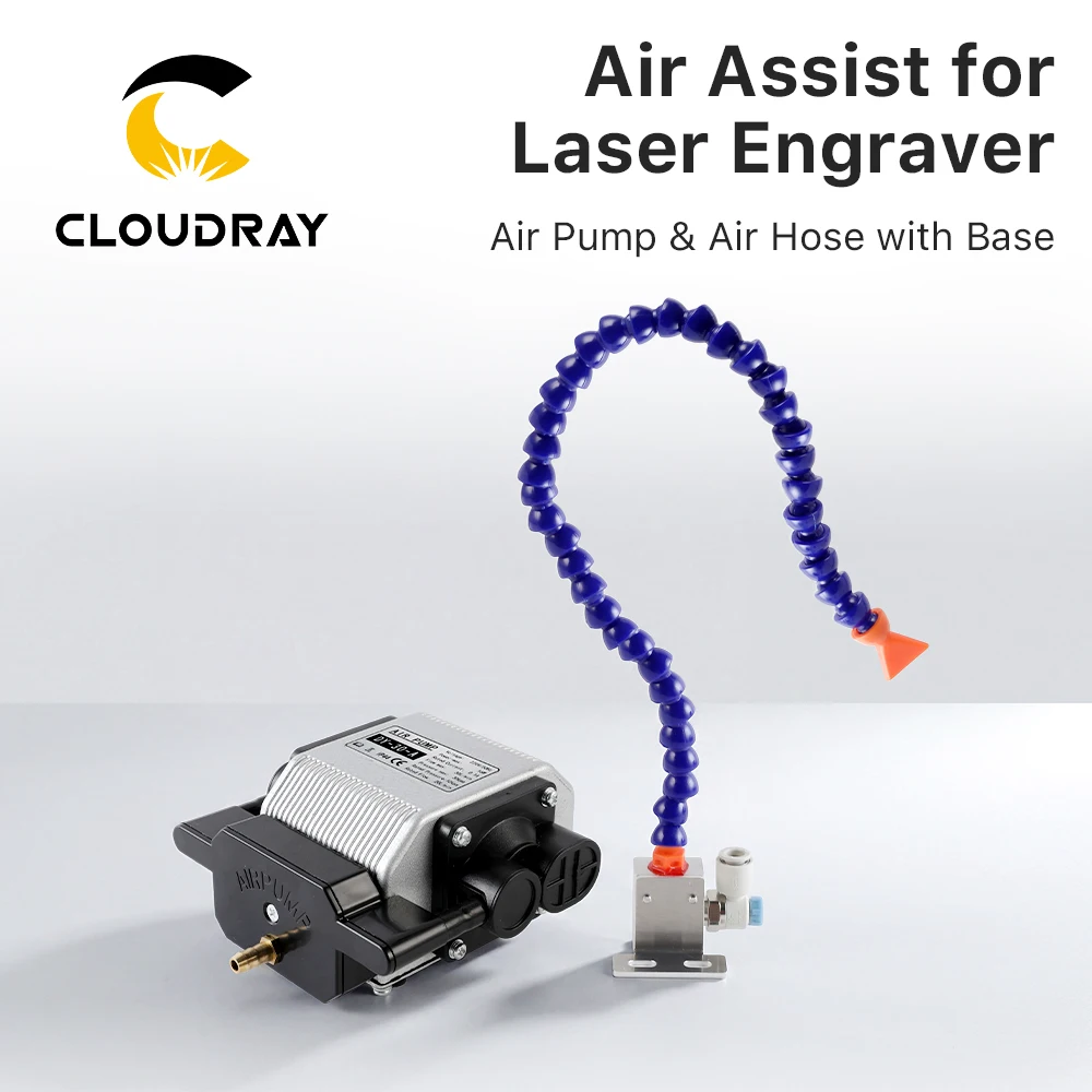 Cloudray 16W Adjustable 30L/min Air Assist Pump with Flexible Air Hose for CO2 Fiber Laser Engraver Marking Machine