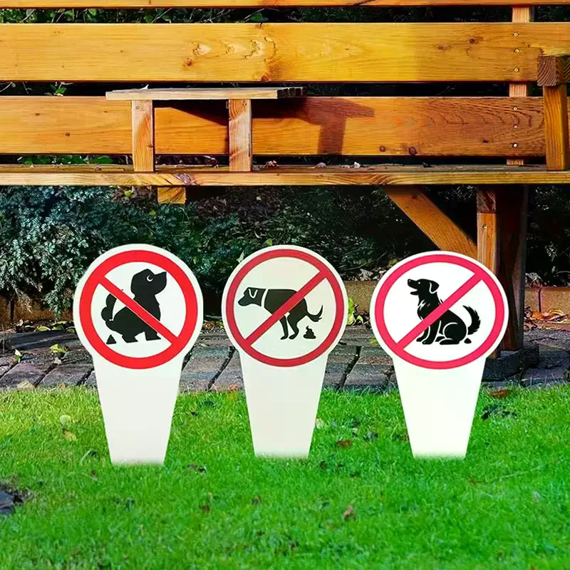 Warning Yard Sign Garden Stake Outdoor Waterproof Warning For Pet Owners Prevent Pollution