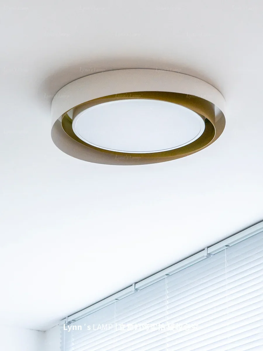 

Ceiling lamp, bedroom study round led platinum light luxury pole