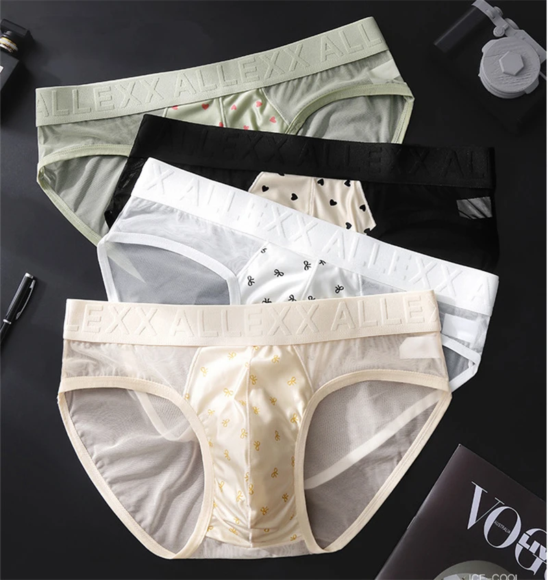 adults 18 plus cueca mesh men's underwear letter waist cuecas masculino print calzoncillos hombre 3D convex bag man lingеrie new