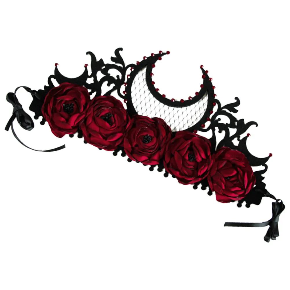 

Rose Flower Crown Lightweight Festival Headband for Halloween Party Floral Garland Headpiece Adult Women Hair Accessories