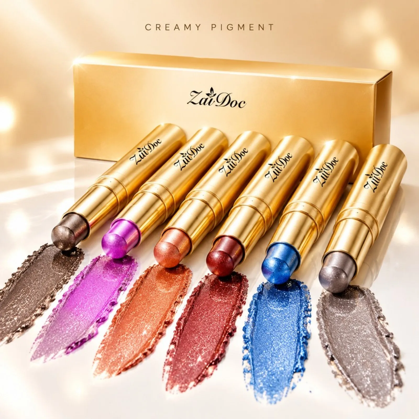 6pcs Multi Color Eyeshadow Stick Set Long Lasting Smooth Blendable Moisturizing Non Drying Beginner Friendly Eye Makeup Women view 2