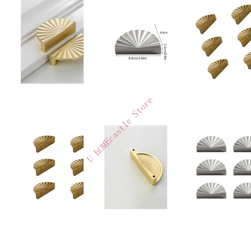 63HF Sand Gold Cabinet Door Handles Zincs Alloys Wardrobe Drawer Door Pulls European