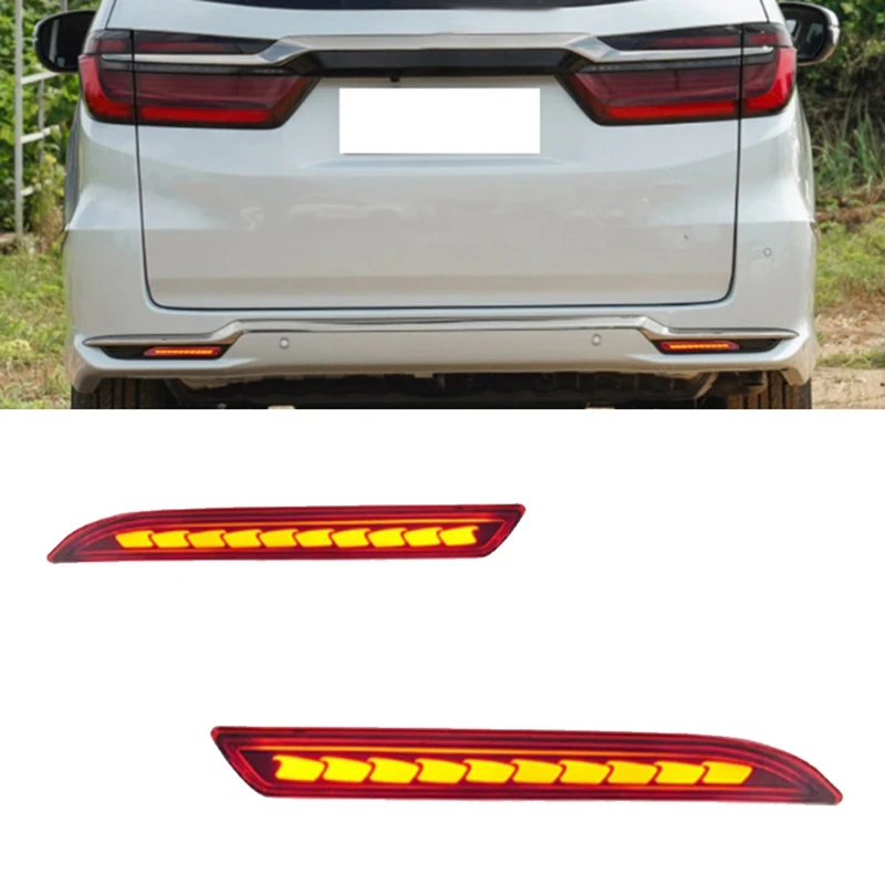 Rear Bumper LED Reflector For Honda Odyssey 2015-2024 City 2023-2024 ELYSION Dynamic Fog Light Reflector Warning Lamp Parts Kit