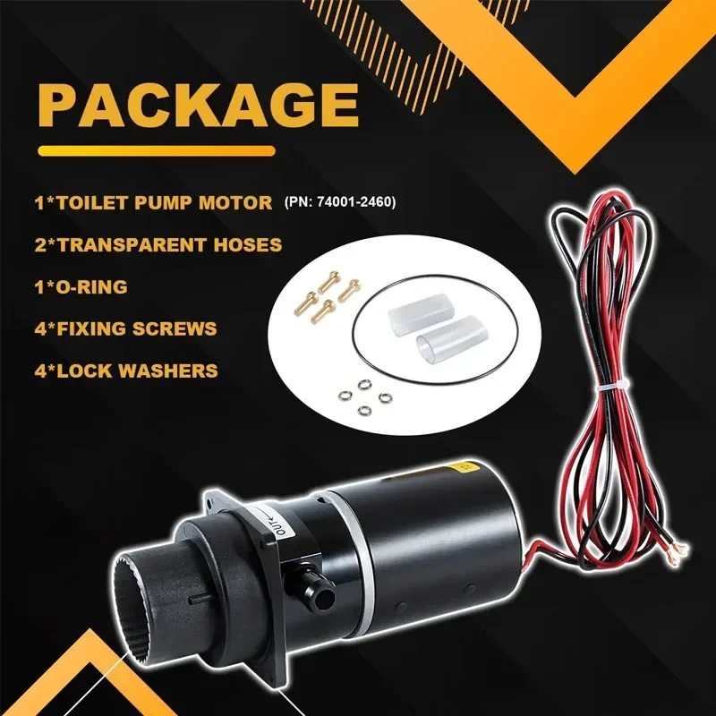 12V 37041-0010 Marine Toilet Macerator Sub Kit  Motor Pump Set RV Parts For Jabsco 37010-0000 37010-1000 37010-0090 37010-1090