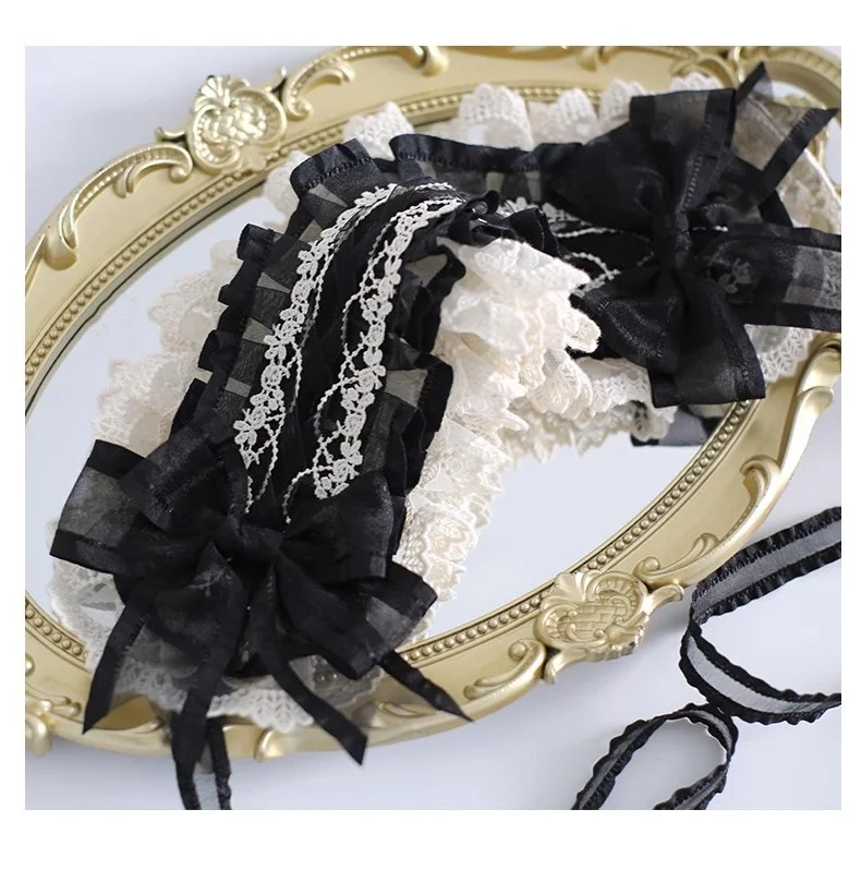 Оригинальная повязка на голову для горничной, черно-белая элегантная повязка на голову в классическом стиле KC, аксессуар для волос, повязка на голову в готическом стиле, шляпа