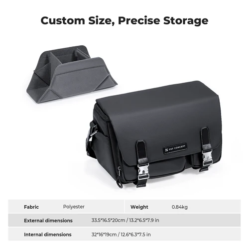 Imagen 2 del producto K & F Concept-bandolera para cámara con hebilla y cremallera, bolso de hombro para fotografía de viaje para Canon Sony Nikon Fuji DSLR SLR, accesorios para cámara