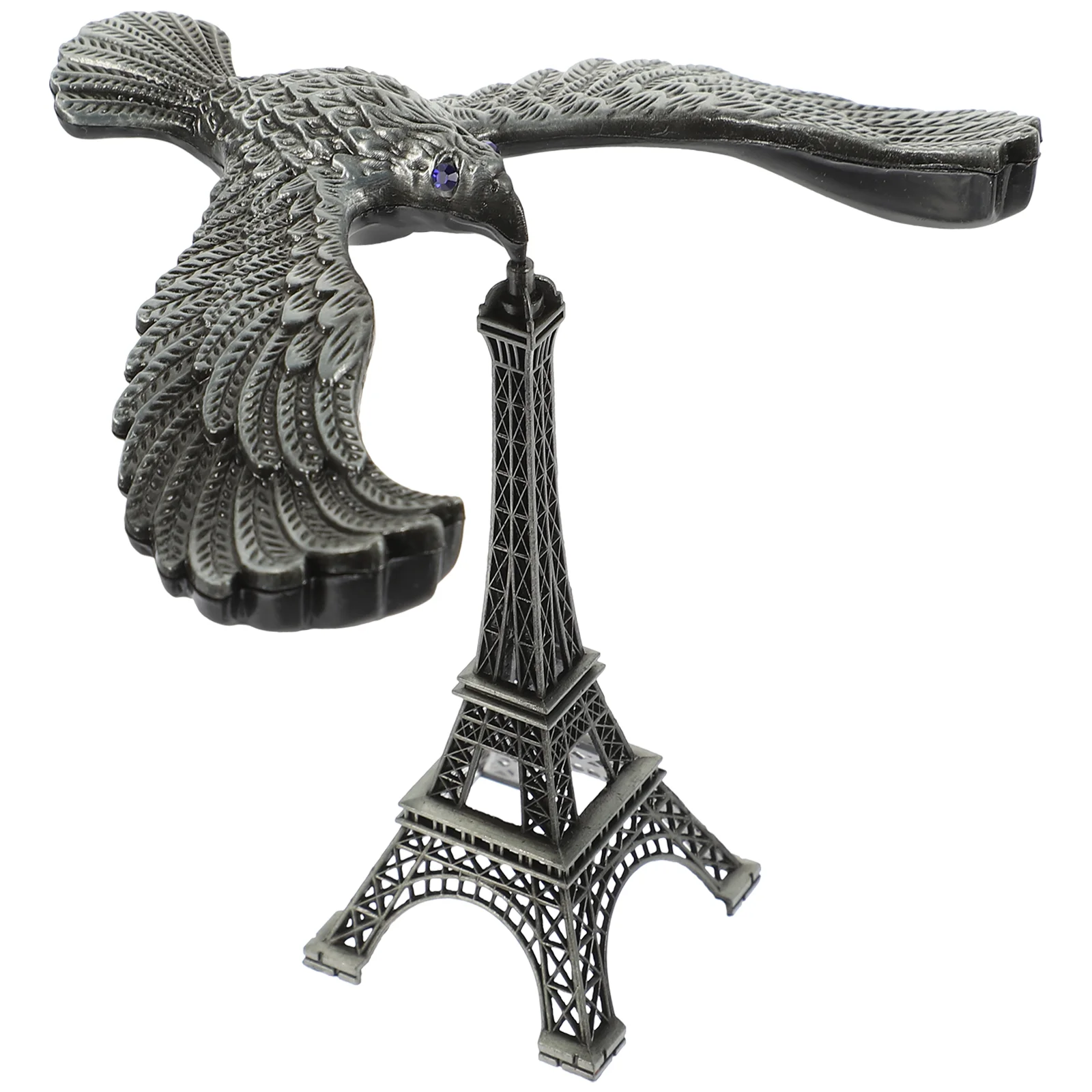 Porch Balancing Eagle Tower Office Novelty Toy Alloy Decor for Balance Bird Eiffel Model