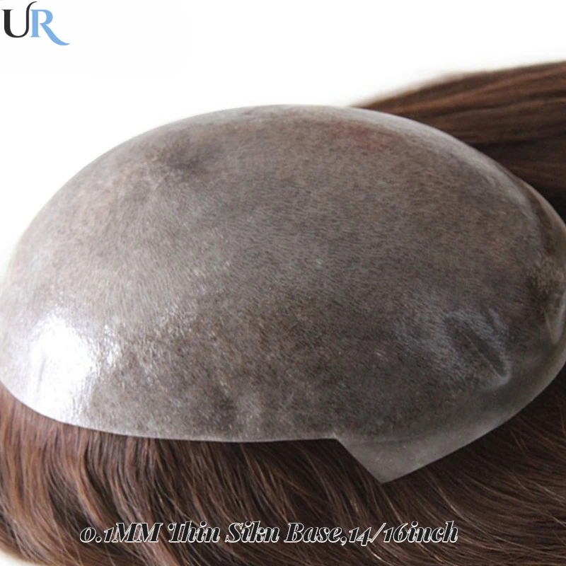 14-16inch 0.1mm Skin Men Toupee Long Wig  Natural Hairline Men's Wigs Full Skin Male Hair Capillary Prosthesis Man Wig