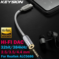 KEYSION DAC Earphone Lossless Music Decoder USB Type C to 3.5mm/2.5mm/4.4mm HD Hi-Fi Digital Audio Headphone Amplifier Adapter