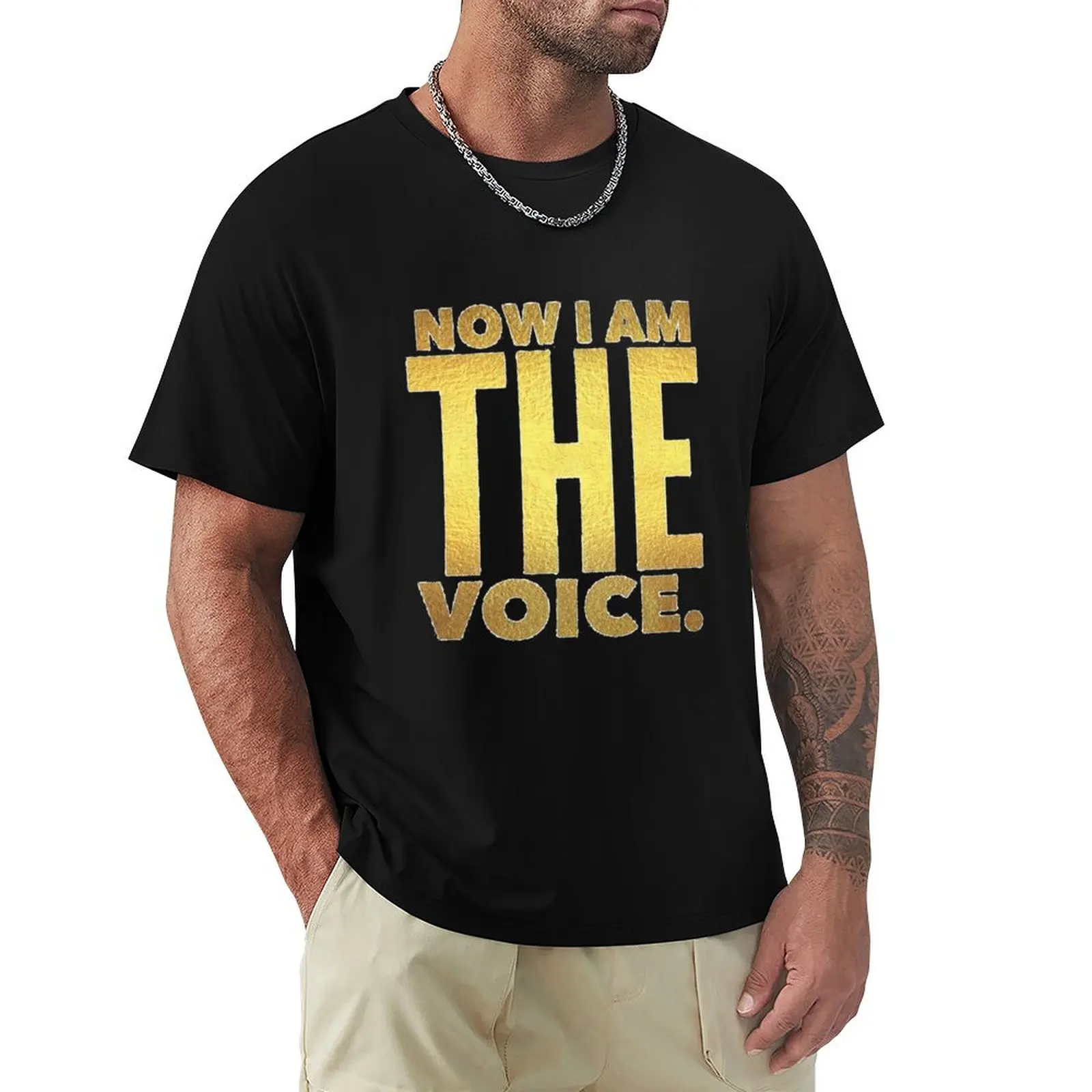 

Tony Robbins Motivation - Now I Am The Voice. T-Shirt plain Blouse oversized graphic tee mens graphic tshirts