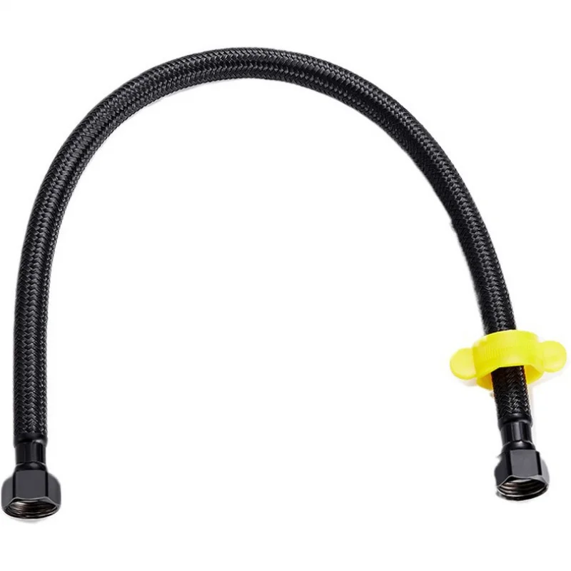 Black Inlet Pipe Woven Hose For Bathroom 4-Point Household Water Heater Connection Pipe Bathroom Accessories