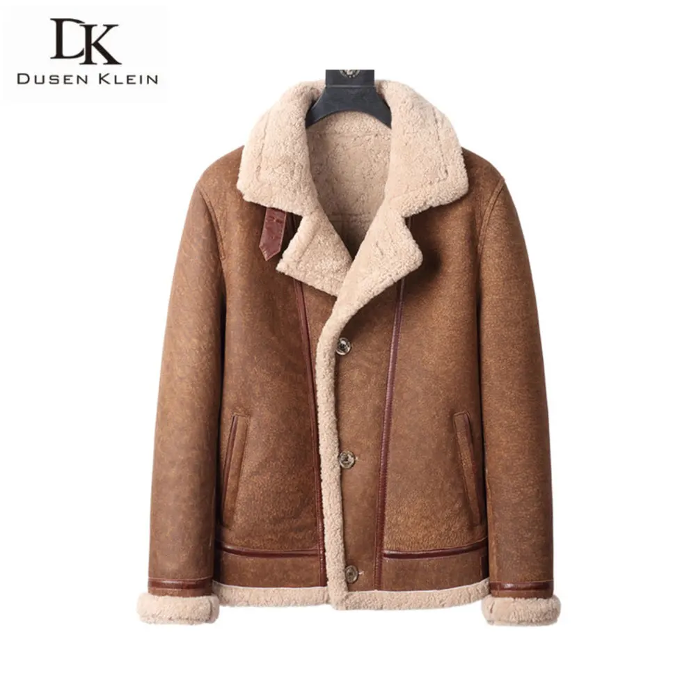 Genuine Men Leather Coat 2024 New Male Wool Liner Winter Warm Shearling Jackets Luxury Sheepskin leather Outerwear YT-2305