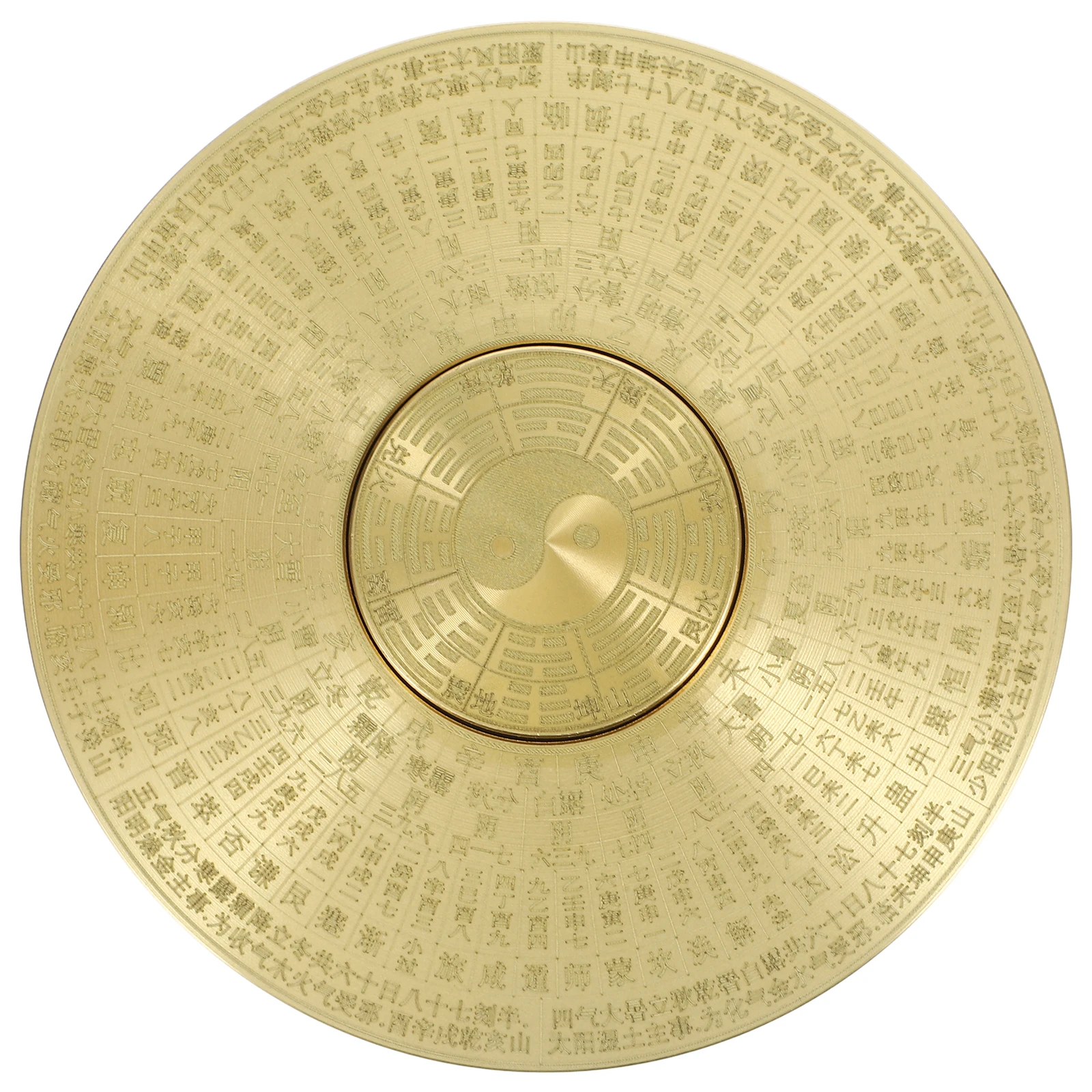 

Brass Compass Decorative Plate Chinese Taoist Style Home Office nament Copper Small Size Lightweight