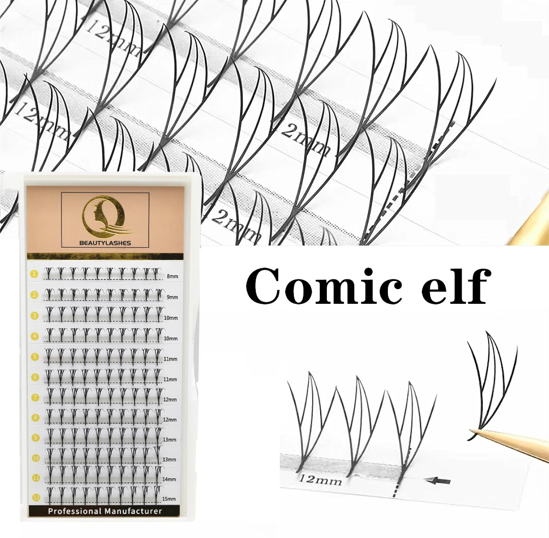 

Qbeautylashes Comic eyelash Spire Eyelash Extension Premade Manga False Eyelashes Super Soft Light