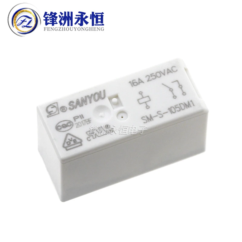 2Pcs/lot SANYOU relay SM-S- 105DM1 SM-S-112DM1 SM-S-124DM1 16A250VAC 6PIN 5V 12V 24V Replaceable JQX HF115F 005 012 024 1HS3