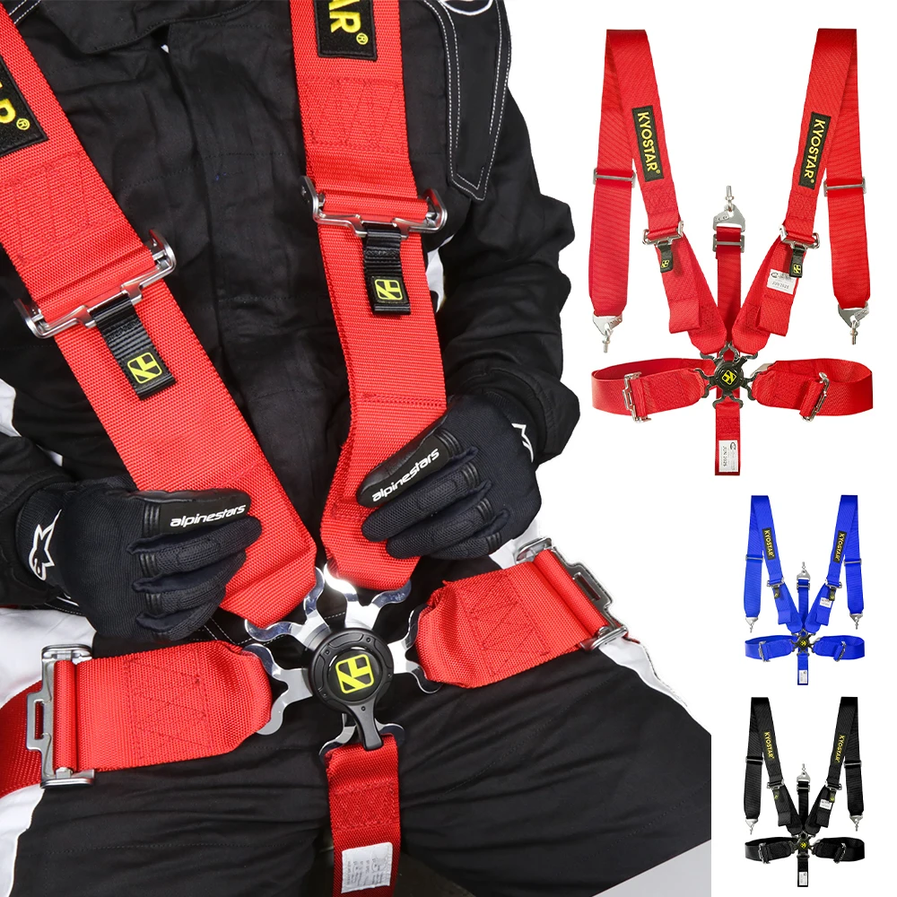 

Racing Car Seat Belt with Ultra Soft Heavy Duty Shoulder Pads KYOTAR Point Harness Racing Car Safety Belts