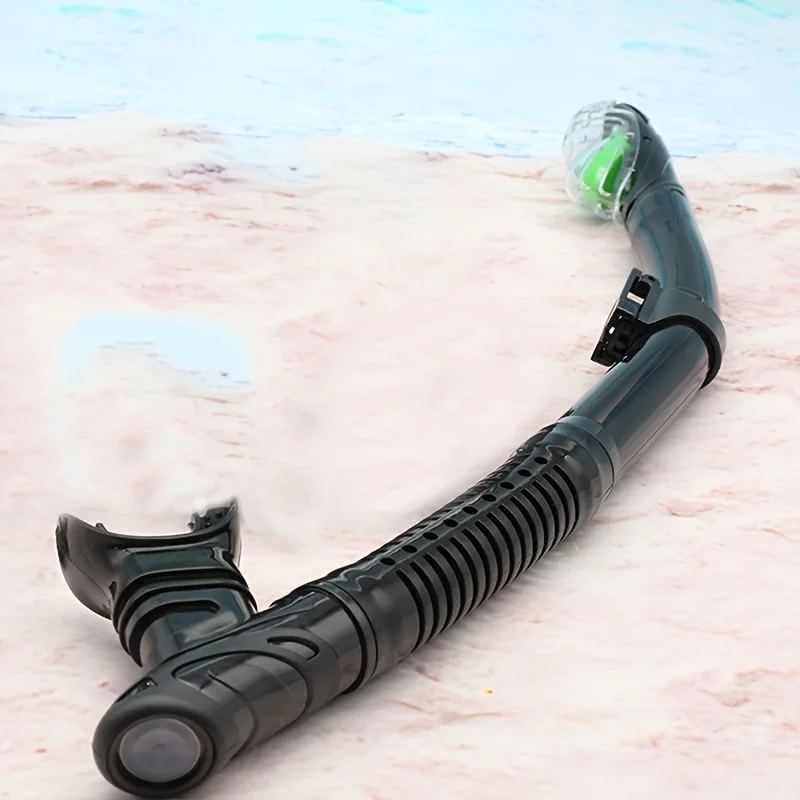 A diving dry breathing tube with splash guard and top valve, suitable for snorkeling, scuba diving, free diving, and swimming