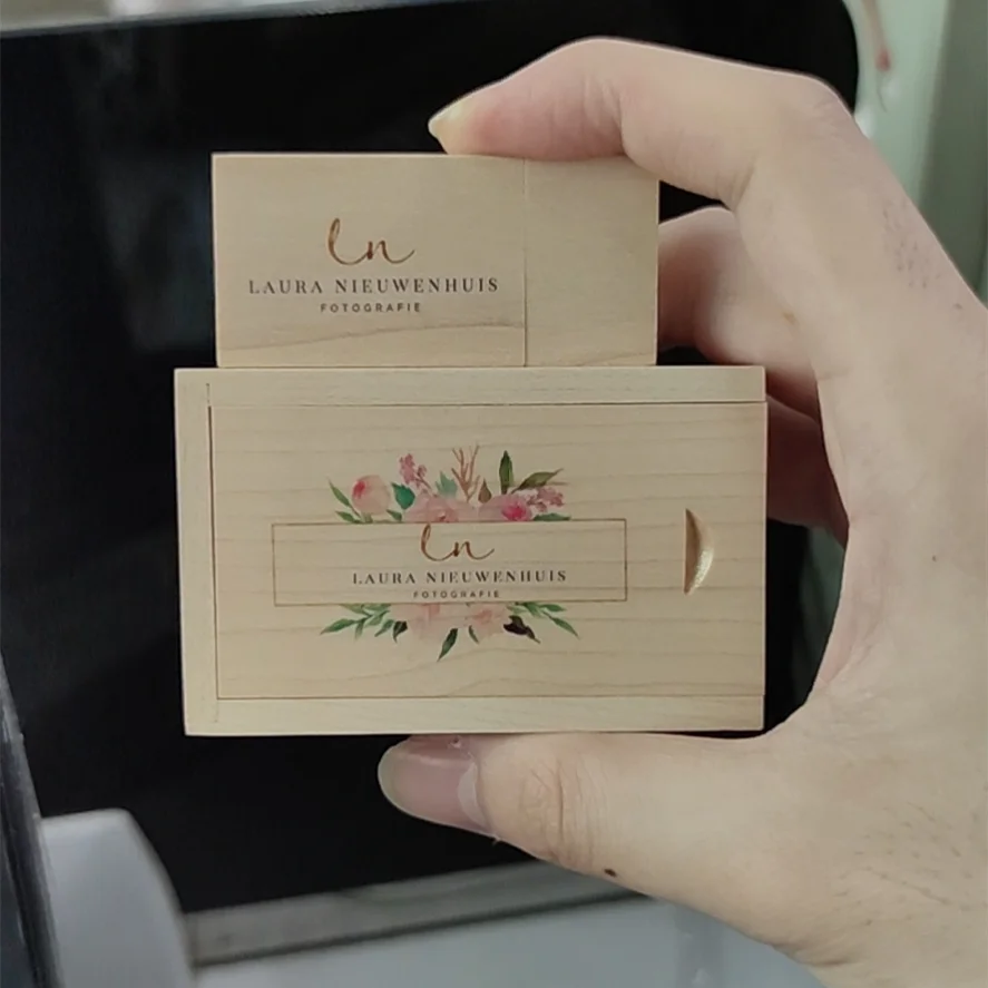Free Custom Laser Engraving LOGO Rectangle Maple USB2.0 Flash Drive and Wooden Box 4GB 8GB 16GB 2GB 64GB 28GB