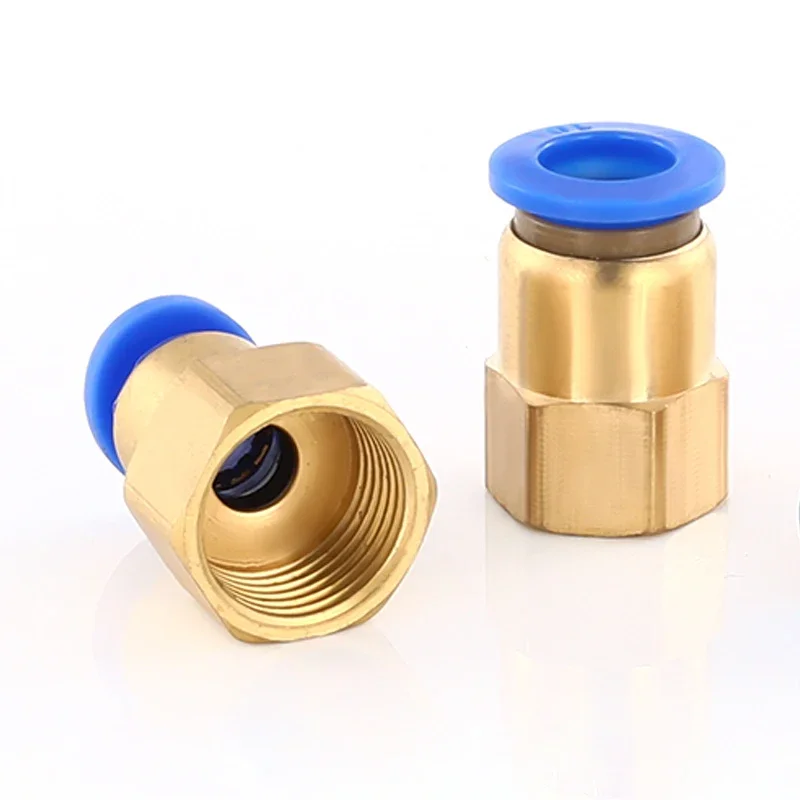 10Pcs PCF Air Pipe Fitting 4 6 8 10 12mm Hose Tube 1/8" 3/8" 1/2" BSP 1/4" Female Thread Brass Pneumatic Connector Quick Joint