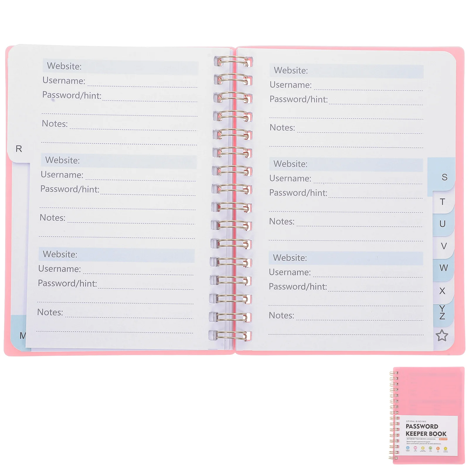 Portable Password Notebook A6 Convenient Size with Letter Tabs for Secure Website Address Recording Ideal for Home and Office