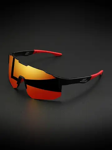 Oversized Colorful Sports Sunglasses - Wraparound Design, UV400 Unisex Comfort Fit for Cycling, Hiking & Outdoor