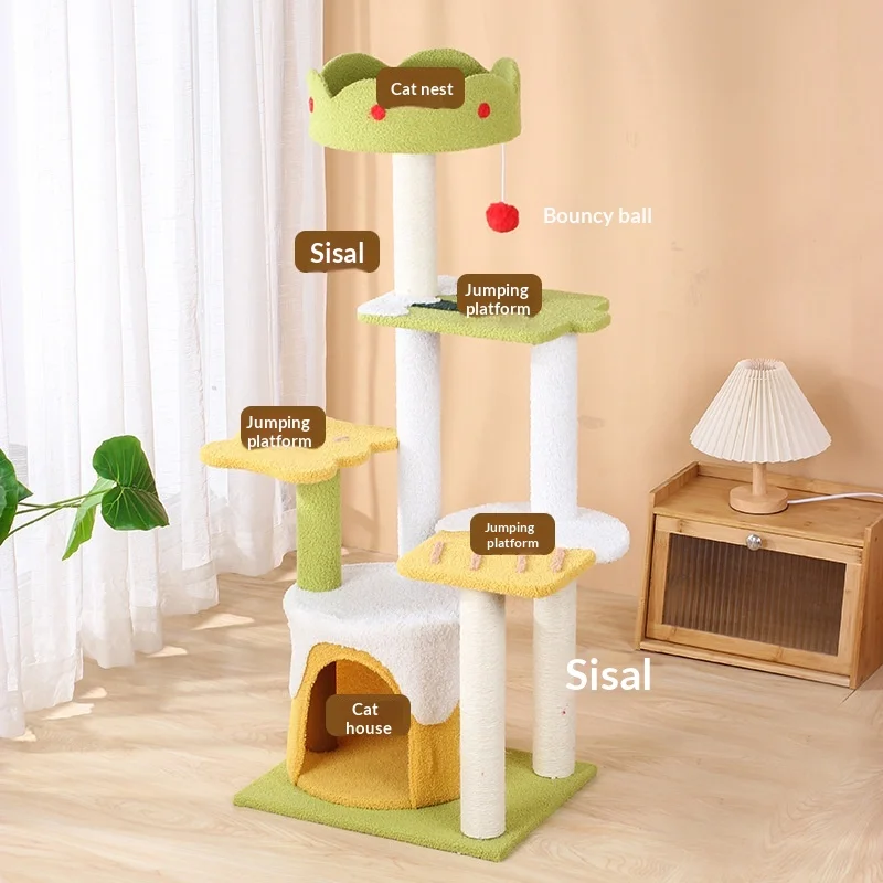 Árbol rascador para gatos todo en uno con sisal y plataforma - imagen 3