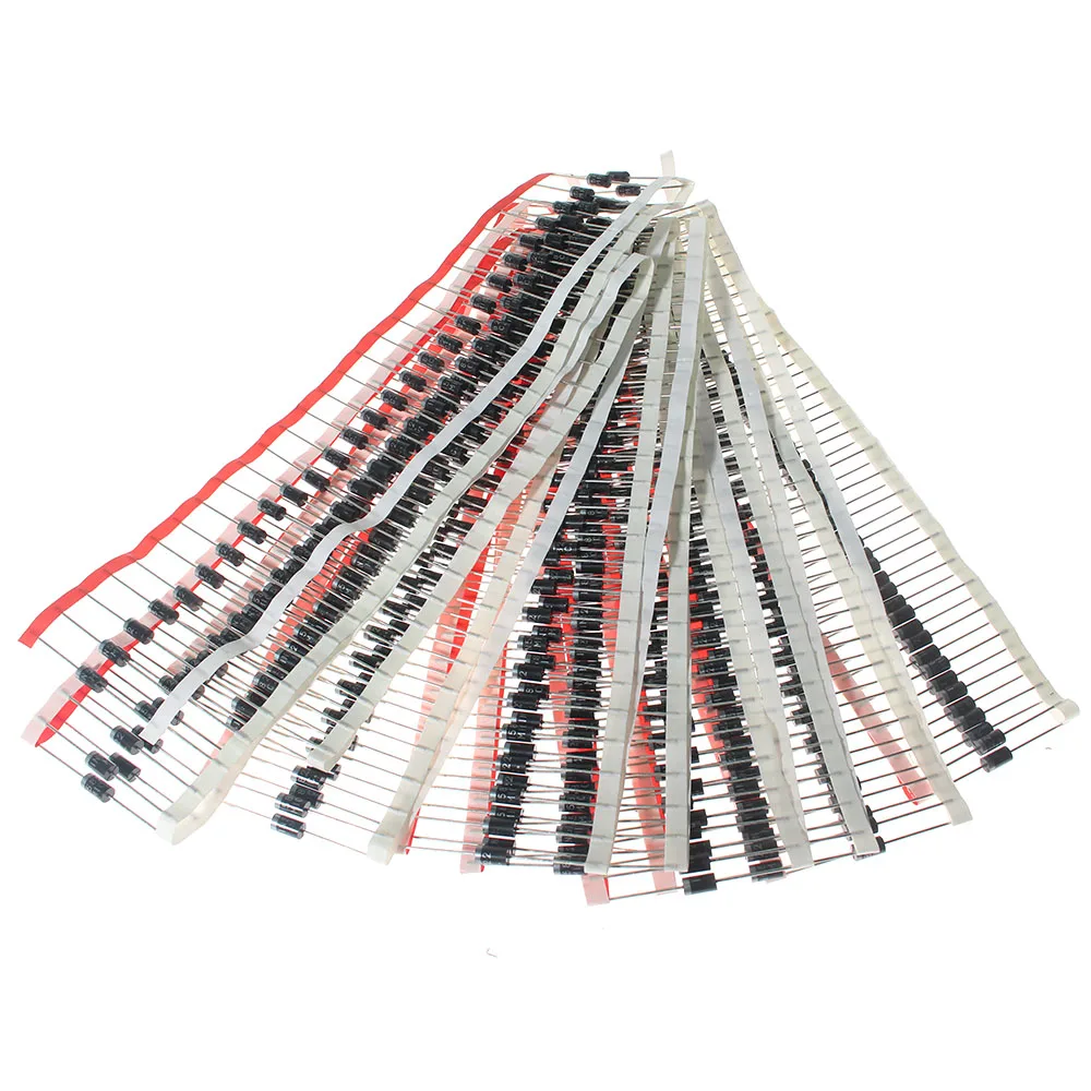 50PCS Fast Recovery Diodes Kit 1N4001 1N5817 1N5822 FR207 FR307 HER108 HER208 UF5408 Schottky Diode DO-41 DO-15 DO-27