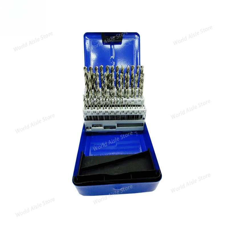 51-Piece HSS Straight Shank Twist Drill Bit Set in Iron Case, 1mm–6mm with 0.1mm Increments, Uncoated Bright Finish