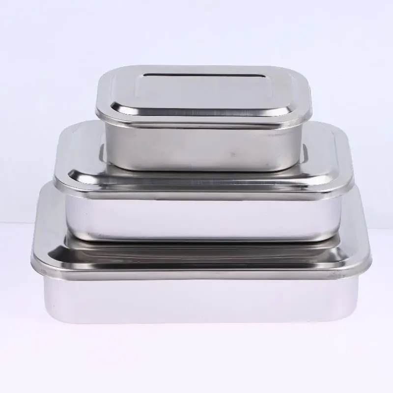 صينية الأسنان غطاء التمريض الجراحي المعدات الطبية حاوية معقم لصندوق تخزين طبيب الأسنان أداة من الفولاذ المقاوم للصدأ