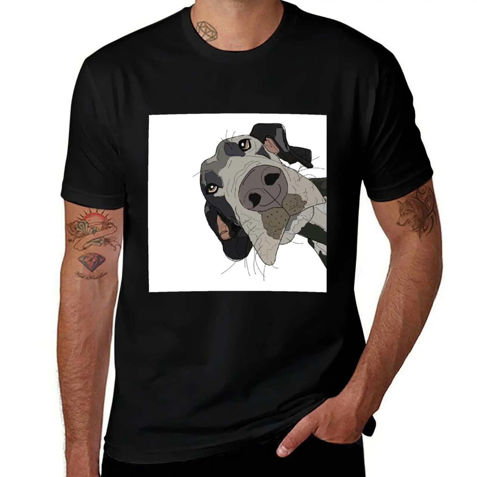 

Футболка Great Dane In Your Face Dog с принтом, мужские хлопковые футболки, высококачественные футболки для мужчин, хлопковая футболка