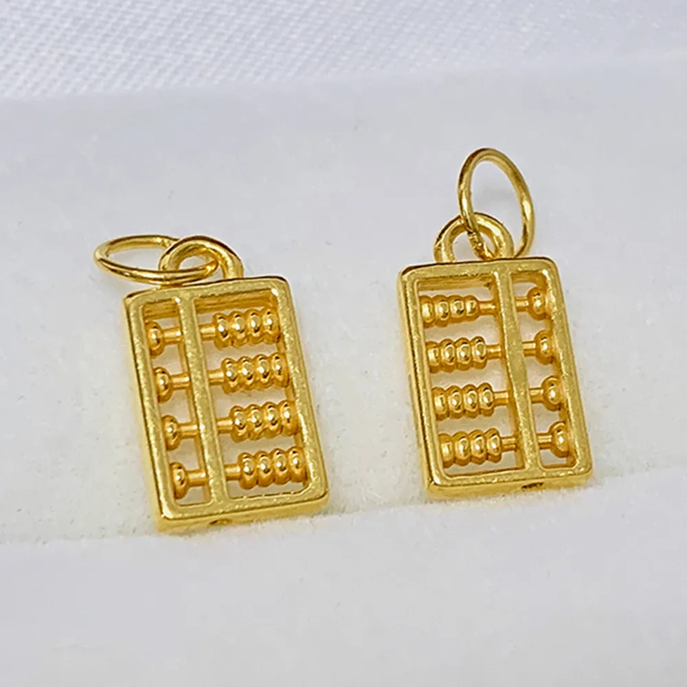 

1pcs Pure 999 24K Yellow Gold 3D Men Women Lucky Abacus Pendant 0.26-0.3g