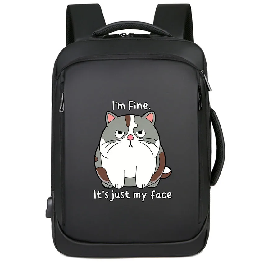 

Путешествия для женщин Мужской рюкзак для ноутбука Рюкзак унисекс Студенческая сумка Милый толстый кот с принтом Деловой рюкзак унисекс для мальчиков и девочек