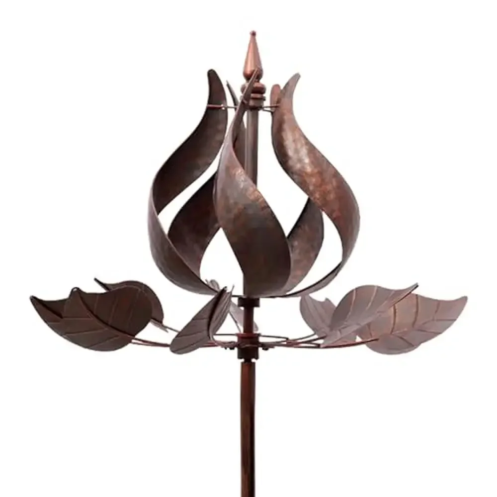 Metal Wind Spinner Tulip Garden Decor Yard Art Outdoor Kinetic Sculpture Patio Decoration