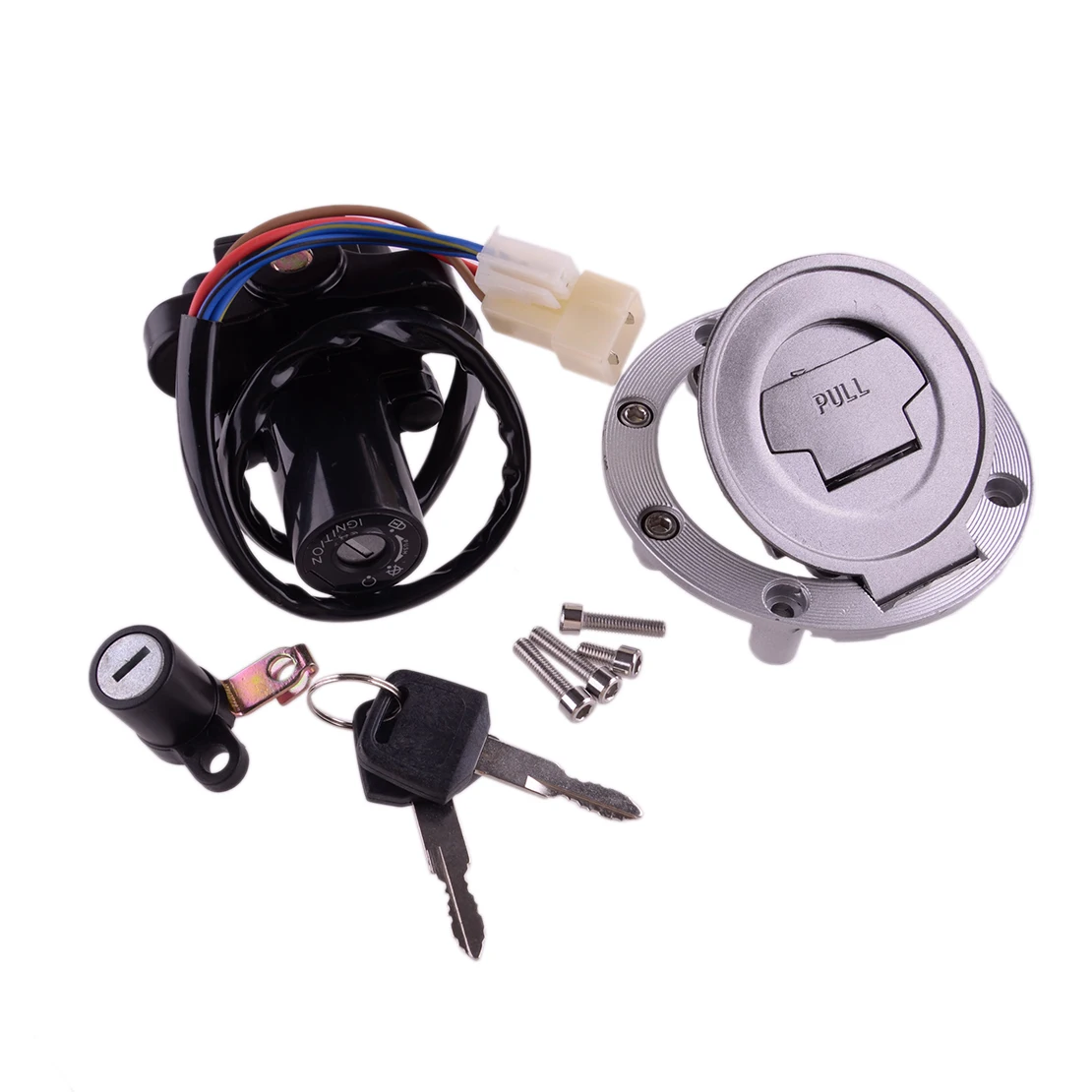 Interruptor de ignição da motocicleta assento tampa gás bloqueio chave kit apto para yamaha fz07 fj09 fz09 fj1300 fz1 fz6 fz8 fz10 mt03 mt07 mt09 yzfr6