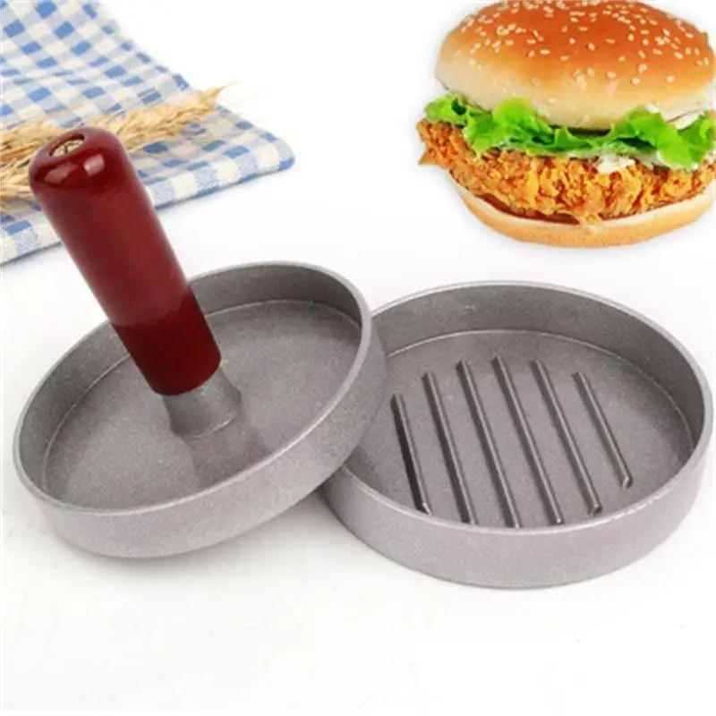 Non-stick Aluminum Alloy DIY Manual Hamburger Presses Maker Press Cutlets Mold Grill Kitchen Tools Home Meat Pie Burger