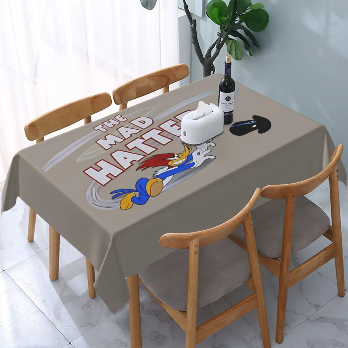 Custom Rectangular Disney Cartoon Woody Woodpecker Animation Tablecloth Fit 40