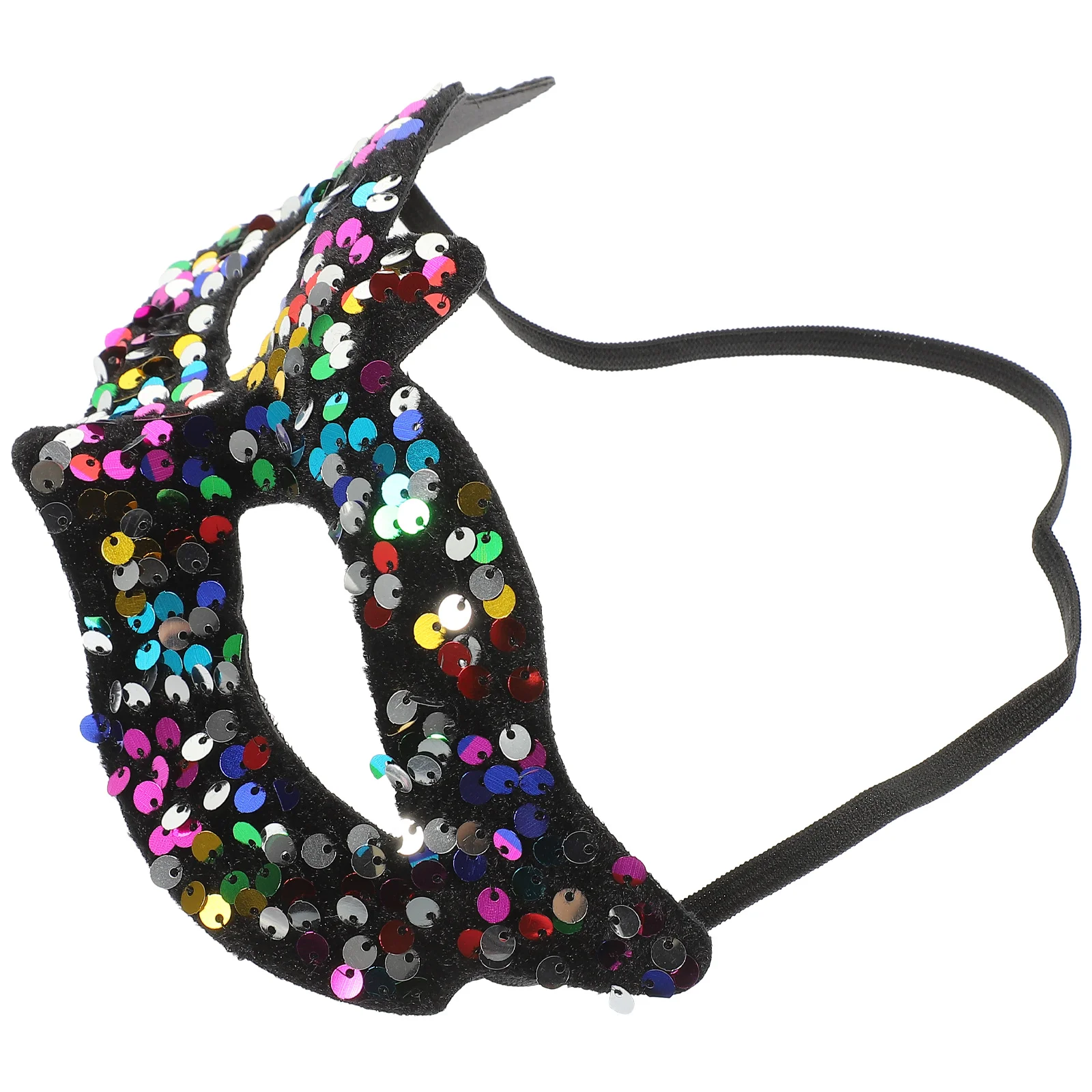 Sequin Pointy Mask Masquerade for Women with Stick Mardi Gras Accessories Dancing Party Sequins Venetian