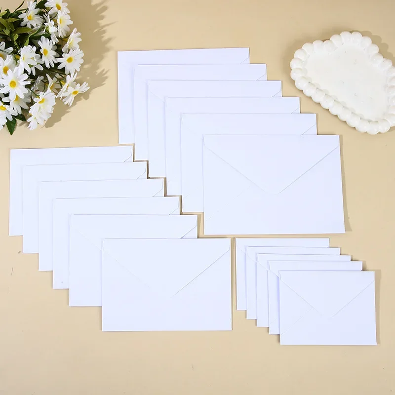 

50pcs White Envelope 120g Kraft Paper Postcards for Wedding Invitation 18x13cm Envelopes Business Supplies Stationery Storage