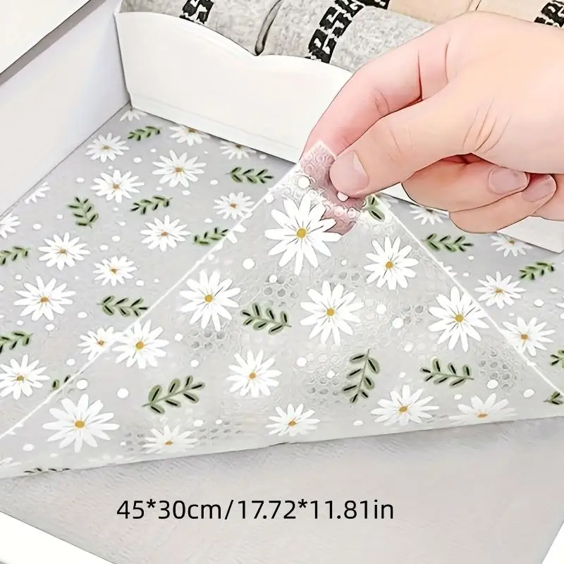 4Pcs Kitchen Cabinet Liners EVA Shelf Drawer Mat Non-Adhesive Waterproof Anti-Slip Anti-Dust Fridge Table Mat For Home Use