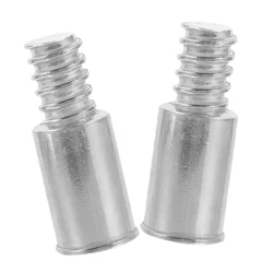 2 Pcs Aluminum Alloy Threaded Broom Handle End Extension Pole Attachment Mop Stick Tip Connector Cap For Rods Hardware