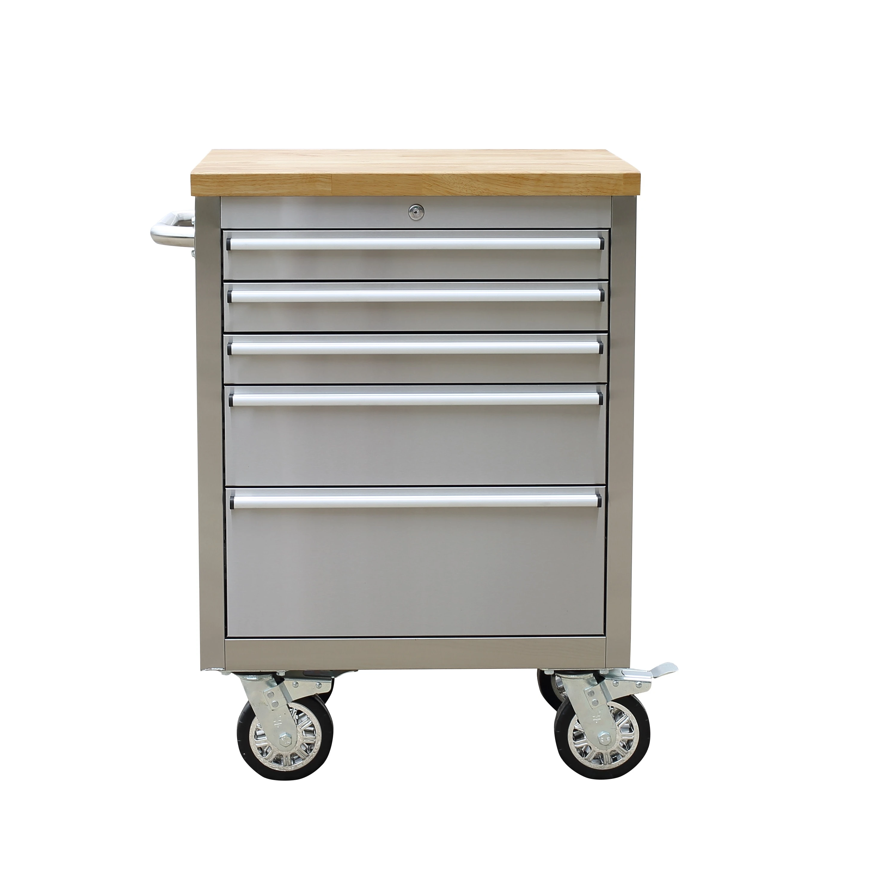 

26-Inch Stainless Steel Tool Cart with 5 Drawers Iron Tool Cabinet Powder Coating Finish OEM & OBM Customized Support